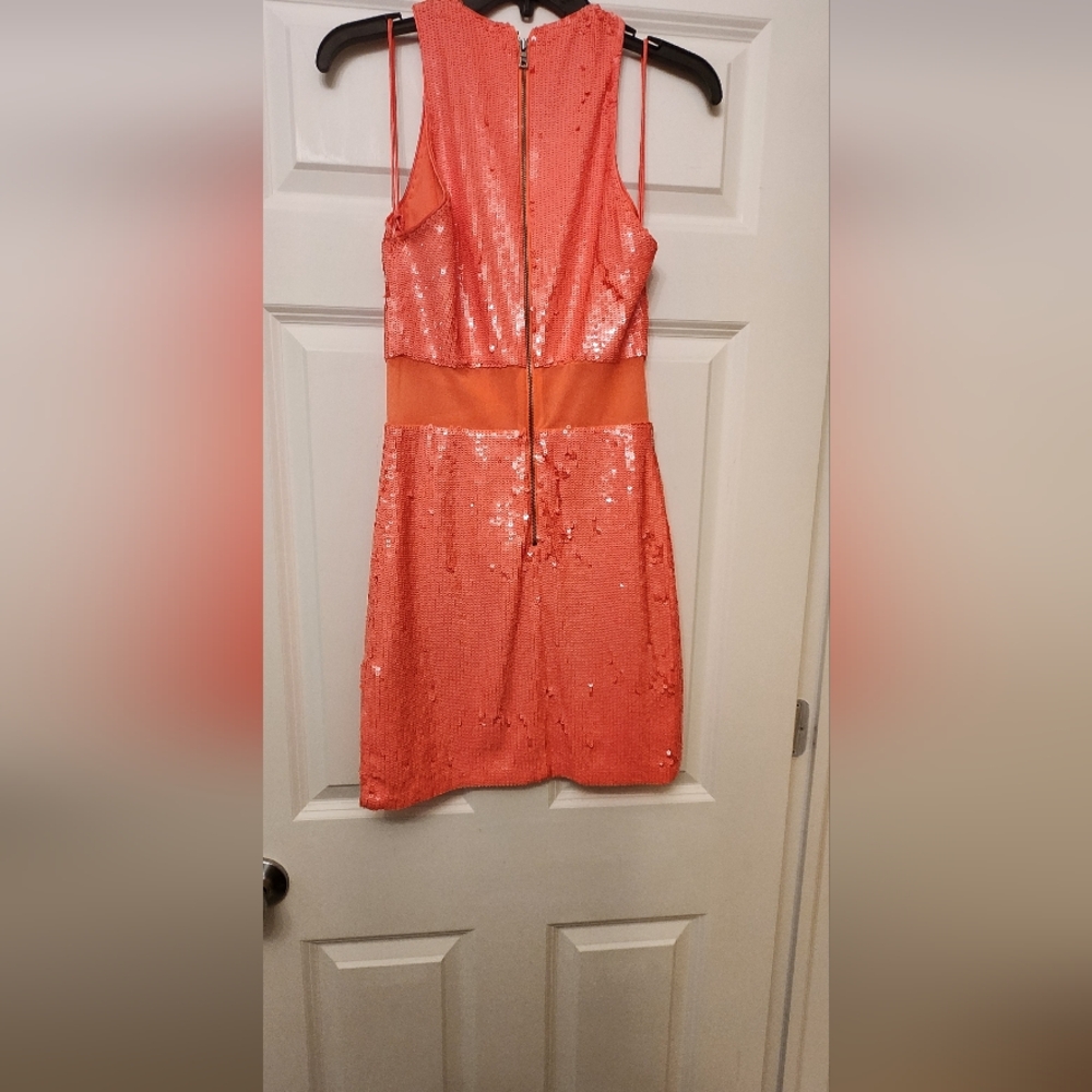 Alice + Olivia Cara Sequin Mesh Cut Out Mini Dress - Picture 8 of 14